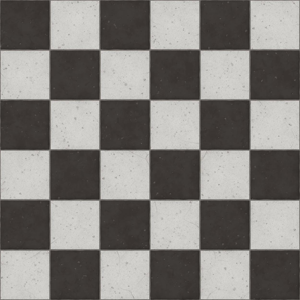Old black and white castle tiles