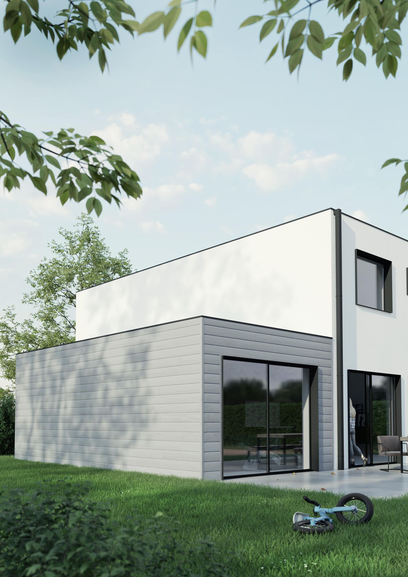 House with grey outdoor profiles