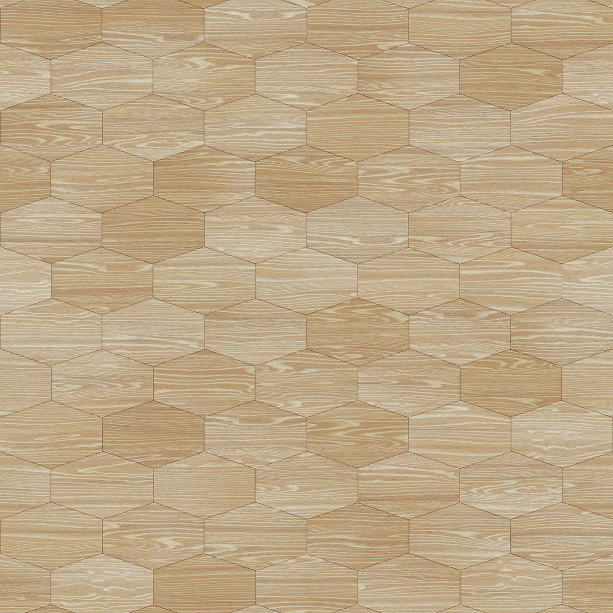 Color sample Natural Oak Wood Hexagon - (260,5 x 48,2 x 0,45 cm) 2,511m²