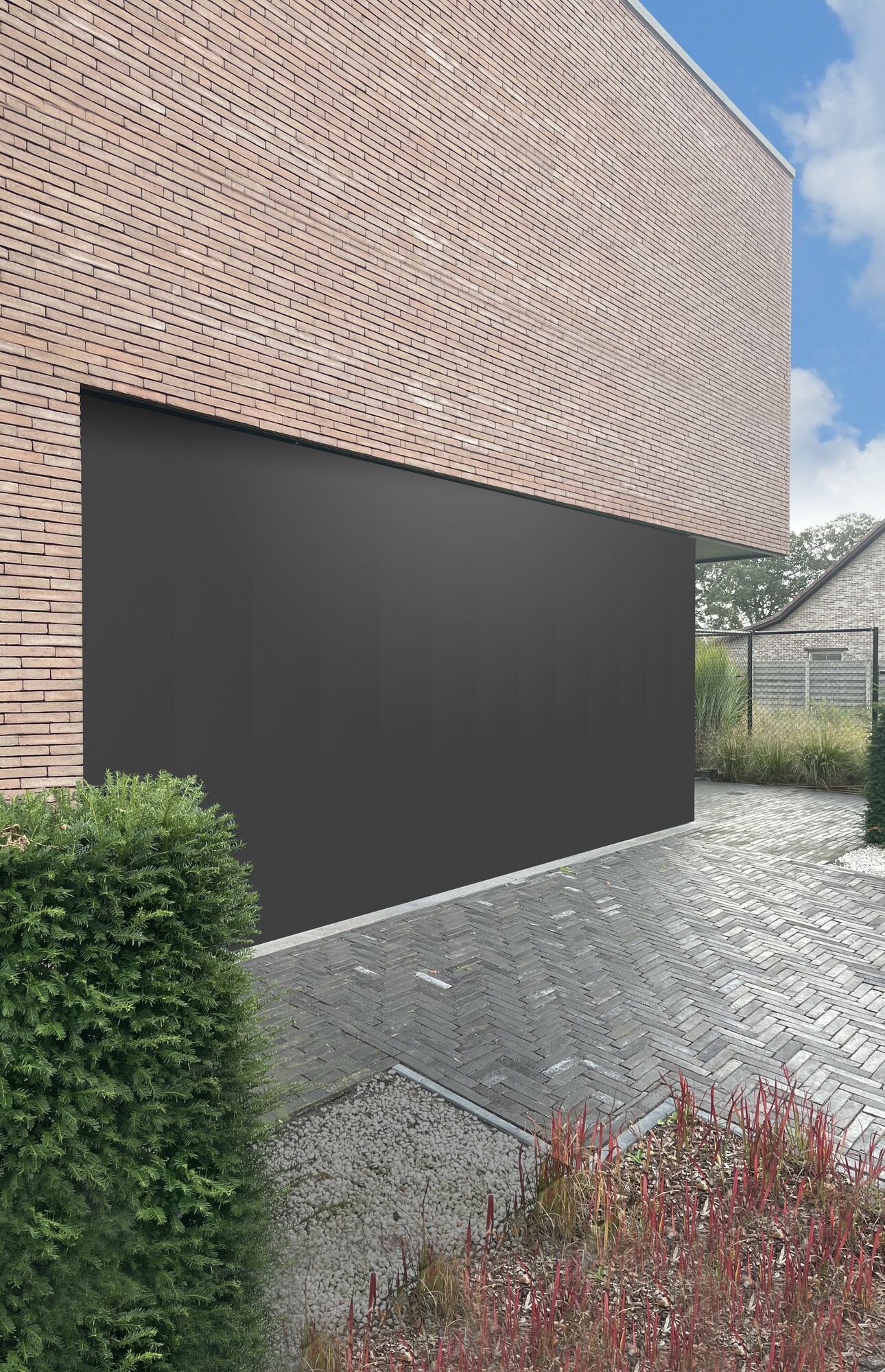 House with black outdoor panels