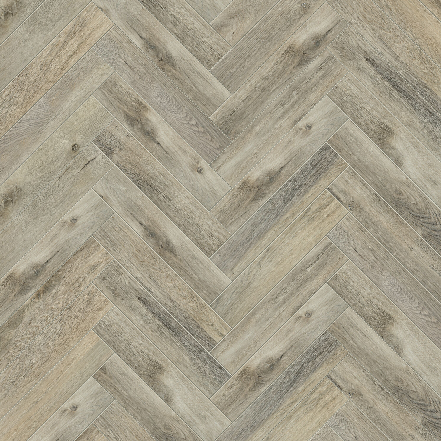Color sample Aqua-Step - SPC floor - Herringbone Birmingham - light brown - 610x122x4,5mm